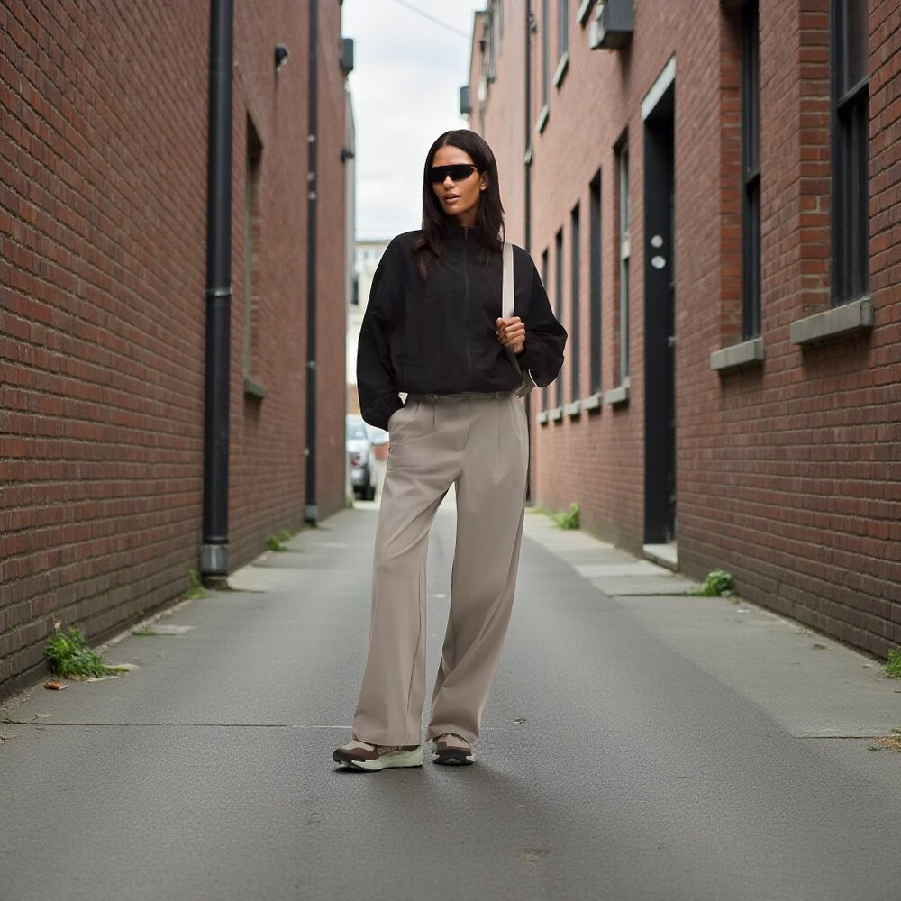 lululemon athletica Wide-Leg Pants in Beige and Black